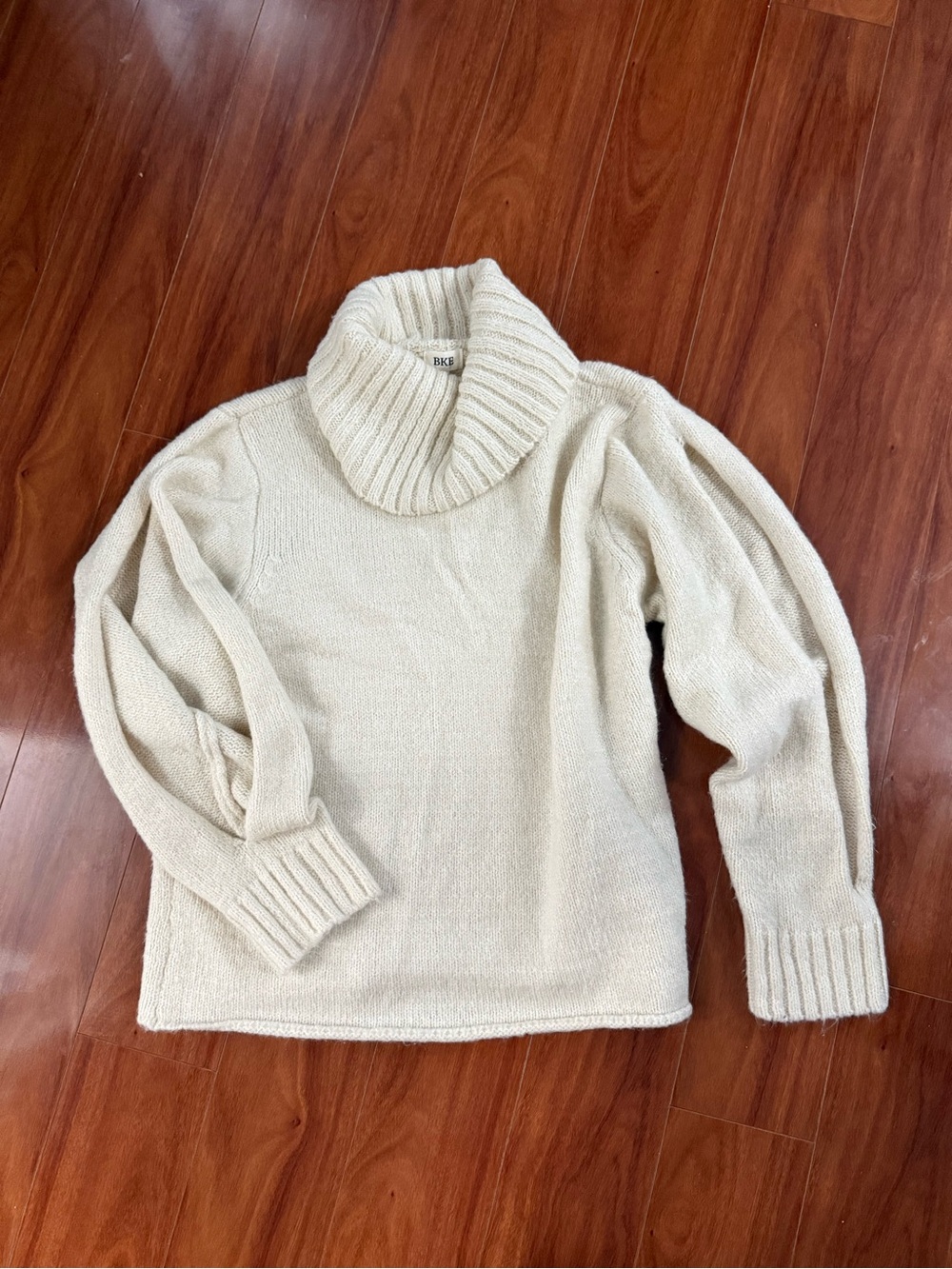 BKE Cream Cowl Neck Sweater